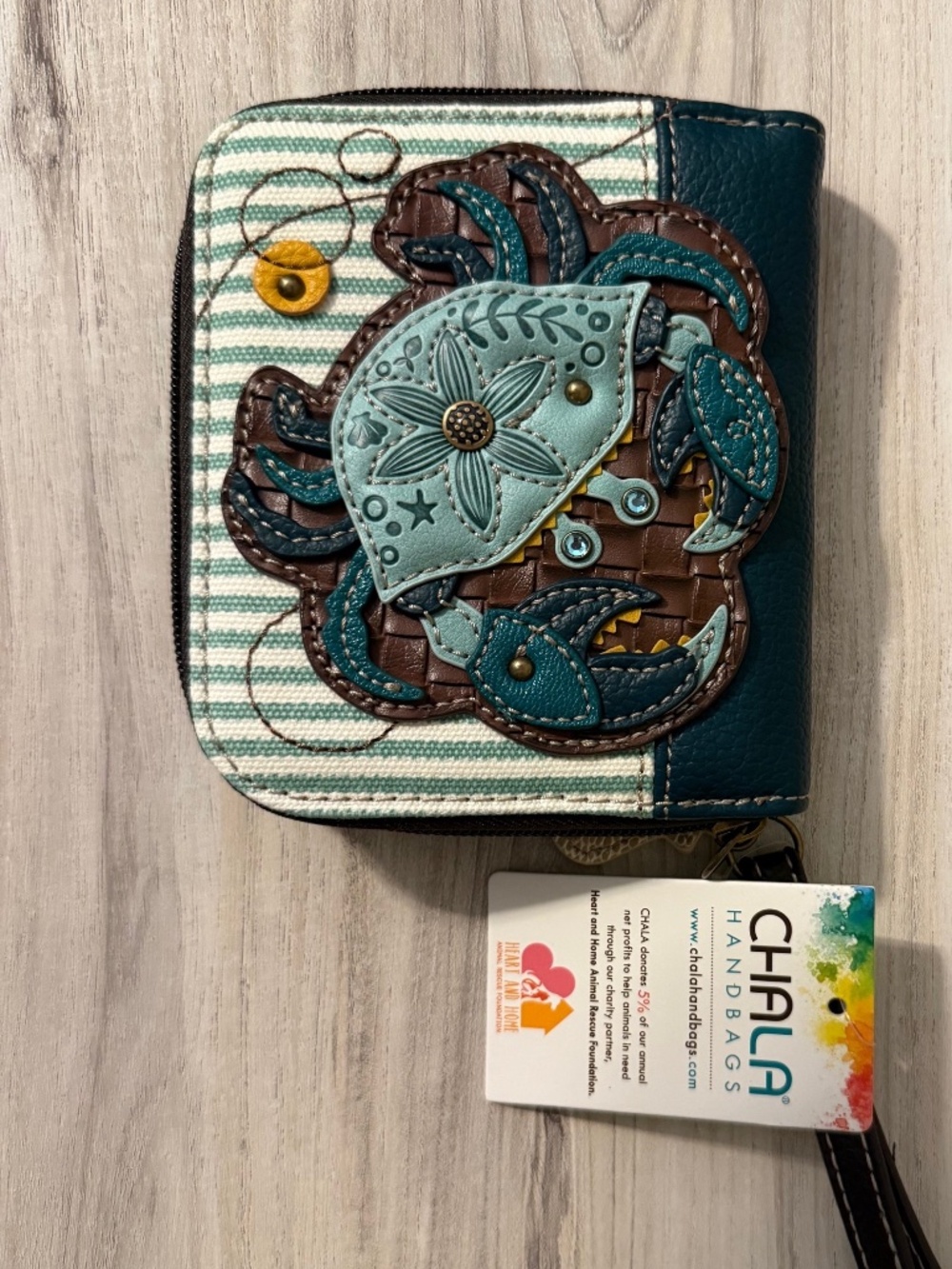 Chala Crab Zip Around Wallet